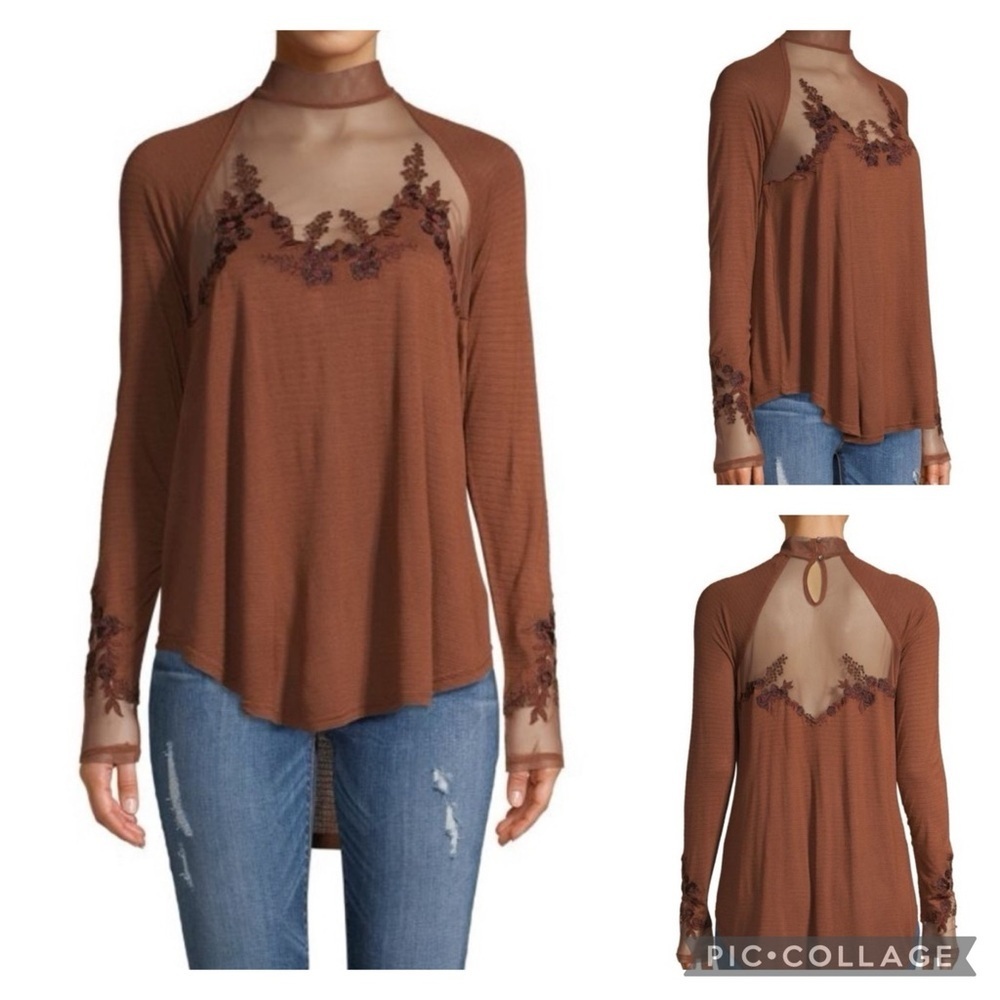 🎀 FREE PEOPLE women’s bohemian Saheli pull over long sleeve Top small
